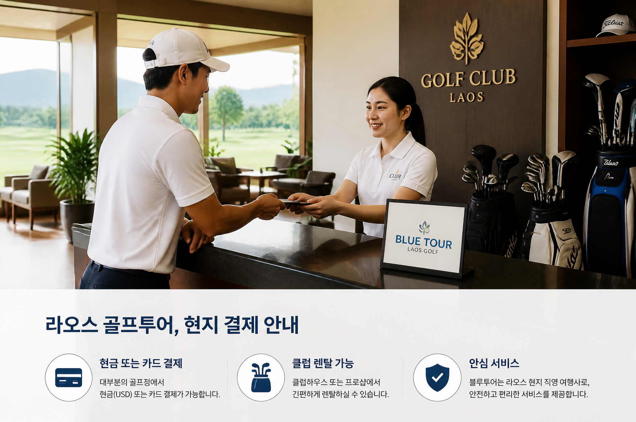 라오스 골프여행 경비, 클럽하우스 현지 결제 안내
