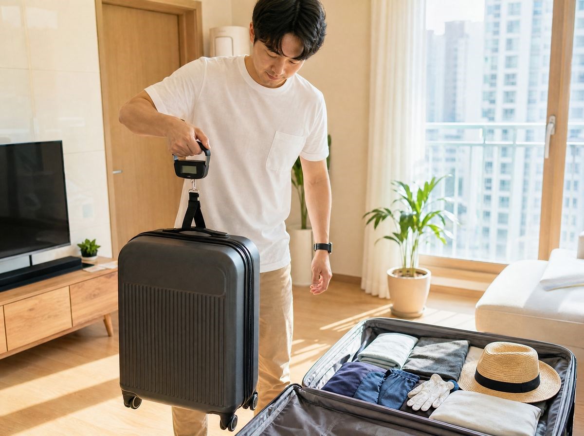 라오스 여행 수하물 사전 구매, 짐 무게 확인