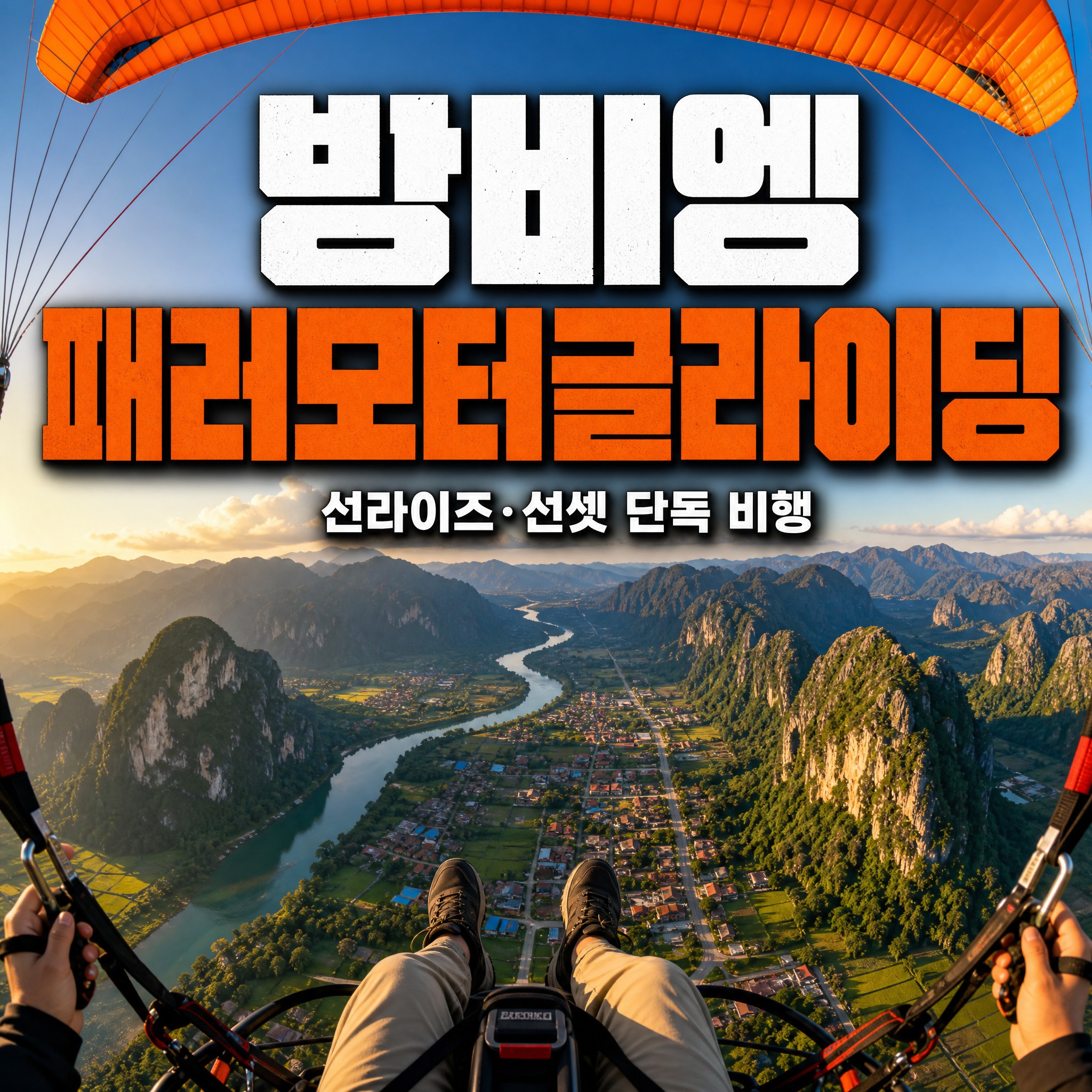 방송기념 특가 라오스 방비엥 모터 페러 글라이딩 체험