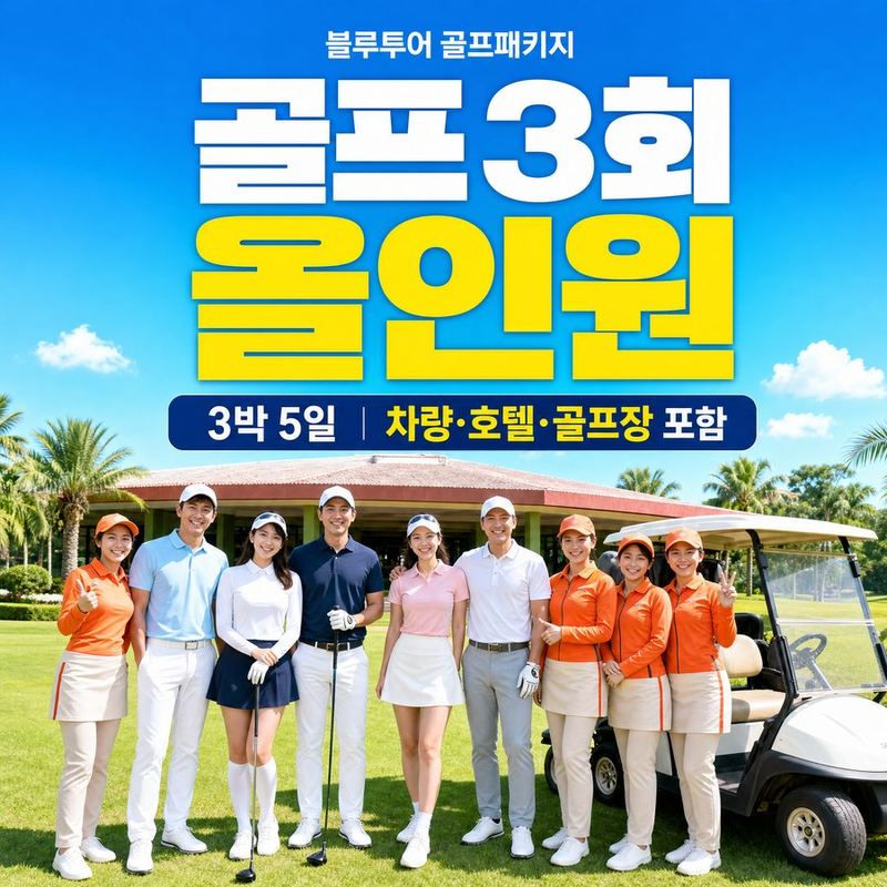 라오스 비엔티안 골프 3회 3박5일 올인원 패키지 차량 호텔 포함