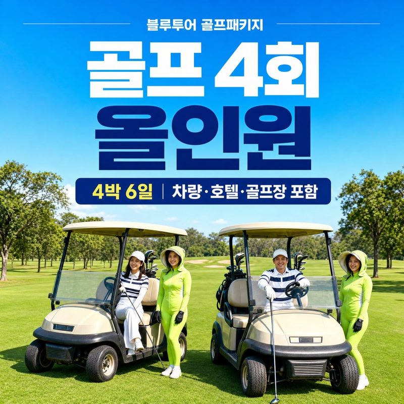 라오스 비엔티안 골프 4회 4박6일 올인원 패키지 차량 호텔 포함